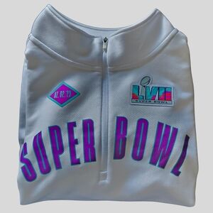 Nike Super Bowl LVII Quarter-Zip Sweatshirt Women’s Size Large White Purple NFL
